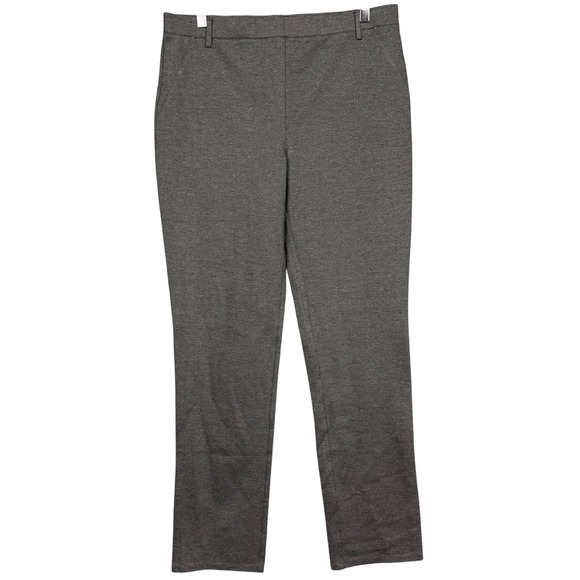 Quince Pants - Quince Pants Women Large Tall Grey Ultra Stretch Ponte Straight Leg Charcoal NWT